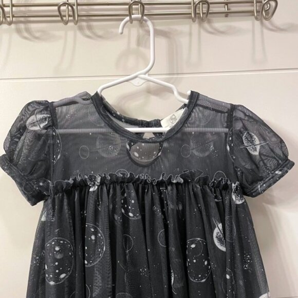 Best Day Ever Kids Space Cadet Short Sleeve Dress Black 3T Planets Celestial - Picture 6 of 16